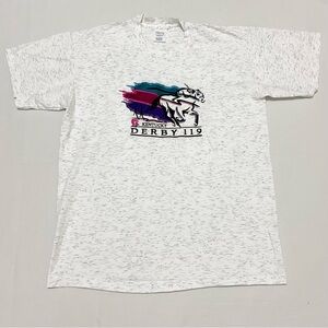 Vintage Kentucky Derby Horse 119 Center Cut Made In USA Single Stitch T Shirt